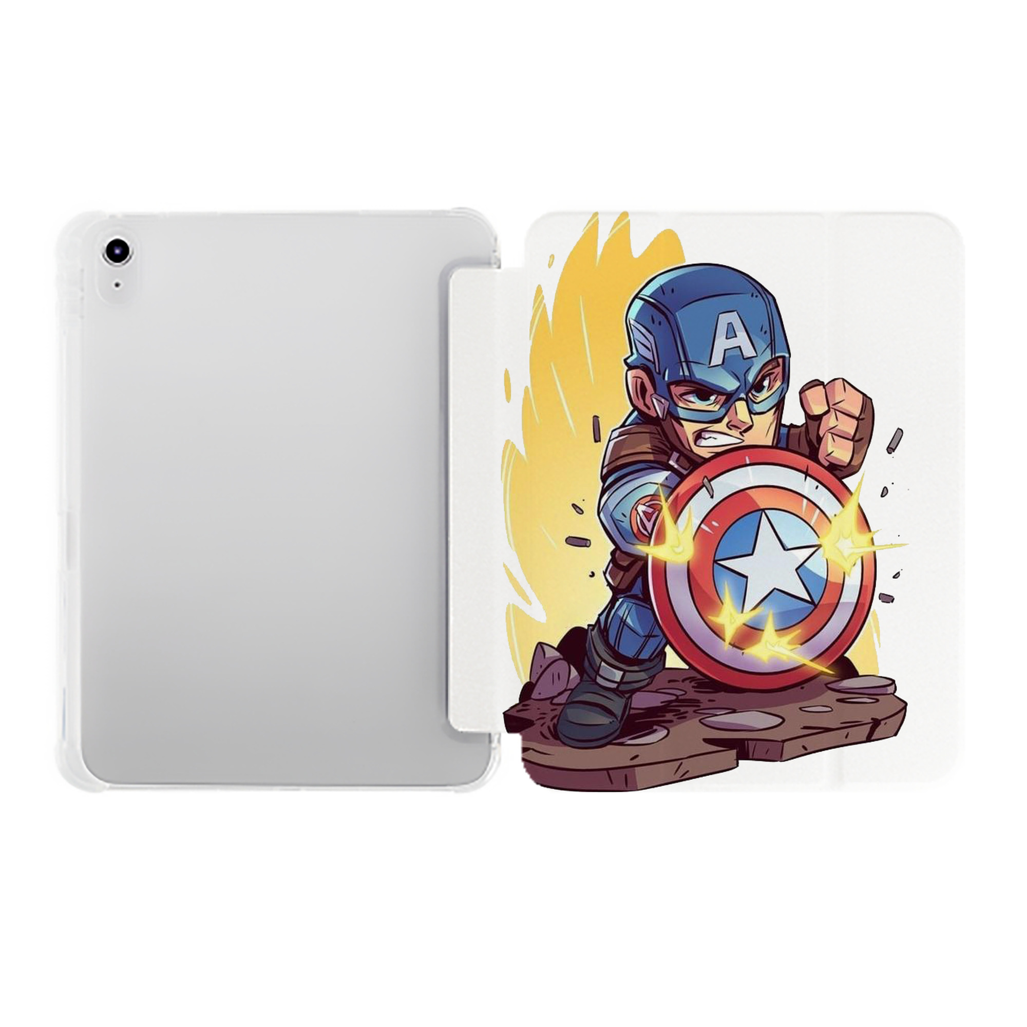 （画像用） アベンジャーズ The Avengers IPad ケース ペン収納付き 三つ折りスタンド PUレザー×シリコン 対応機種9.5/10.5/10.9インチ